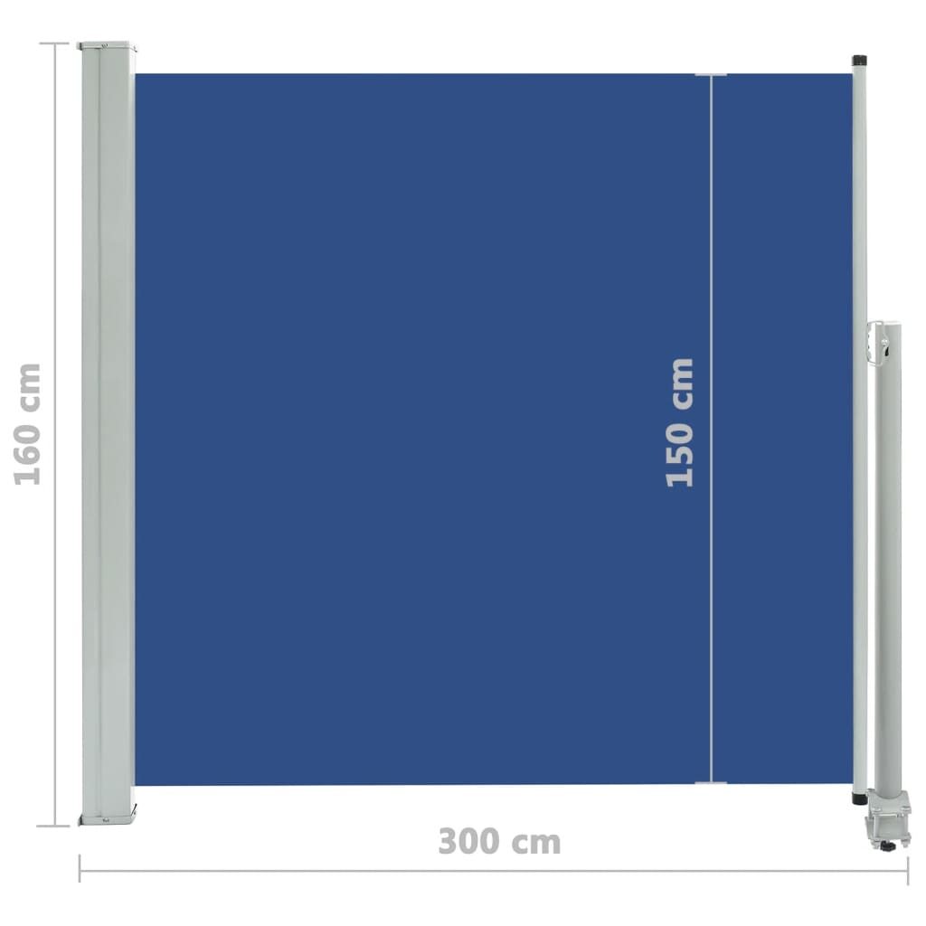 Σκίαστρο Πλαϊνό Συρόμενο Βεράντας Μπλε 160 x 300 εκ.