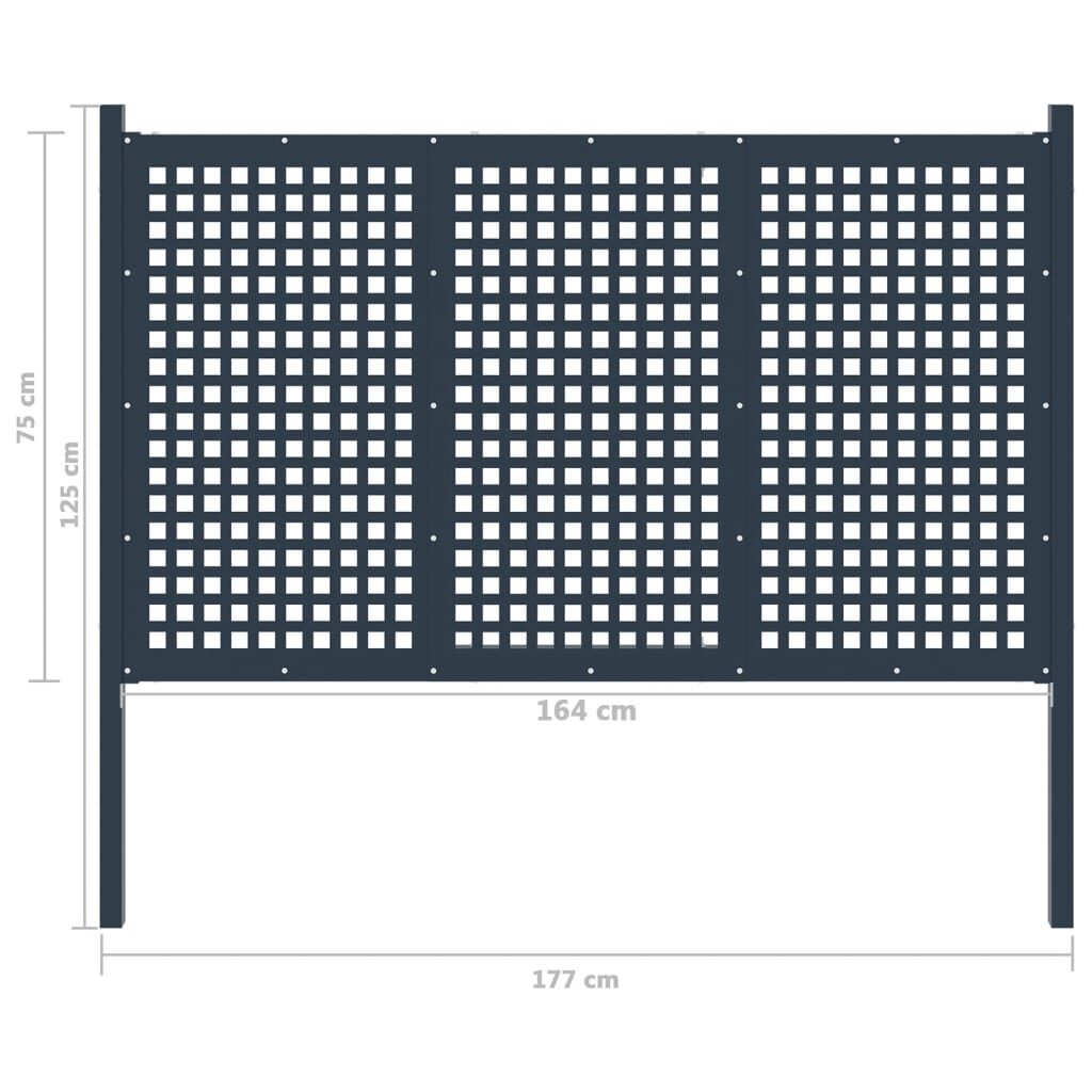 Πόρτα Περίφραξης Ανθρακί 177 x 125 εκ. Ατσάλινη