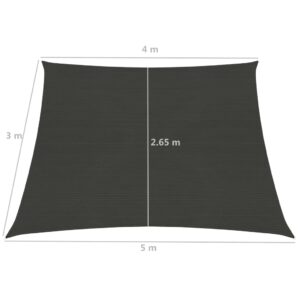 311105  Sunshade Sail 160 g/m² Anthracite 4/5x3 m HDPE