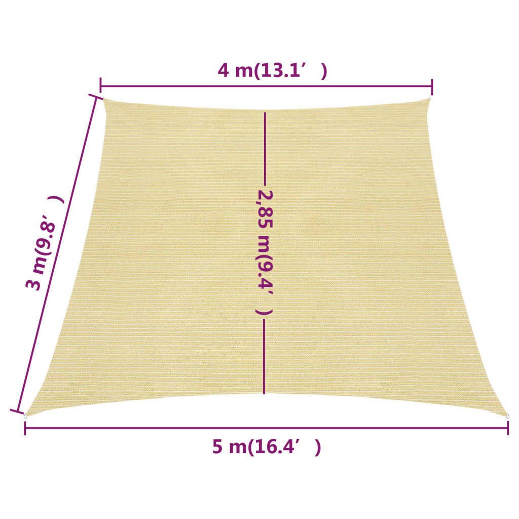 Πανί Σκίασης Μπεζ 4/5 x 3 μ. 160 γρ./μ² από HDPE