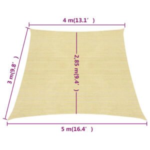 Πανί Σκίασης Μπεζ 4/5 x 3 μ. 160 γρ./μ² από HDPE