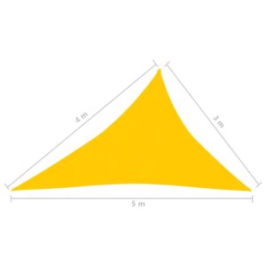 Πανί Σκίασης Κίτρινο 3 x 4 x 5 μ. 160 γρ./μ² από HDPE