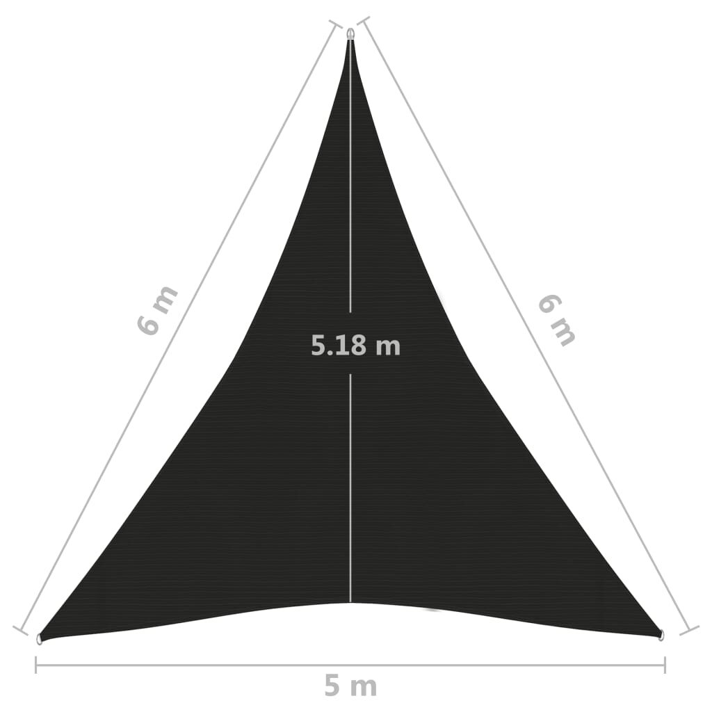 Πανί Σκίασης Μαύρο 5 x 6 x 6 μ. από HDPE 160 γρ./μ²