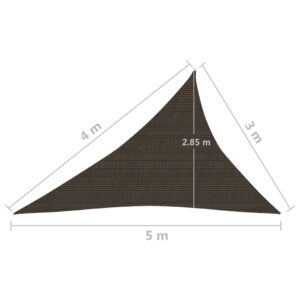 Πανί Σκίασης Καφέ 3 x 4 x 5 μ. από HDPE 160 γρ./μ²