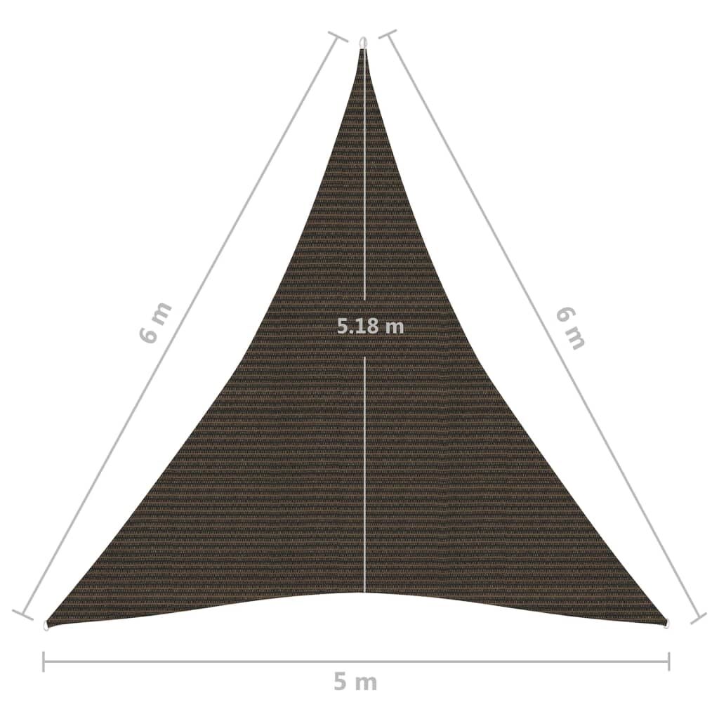 Πανί Σκίασης Καφέ 5 x 6 x 6 μ. από HDPE 160 γρ./μ²