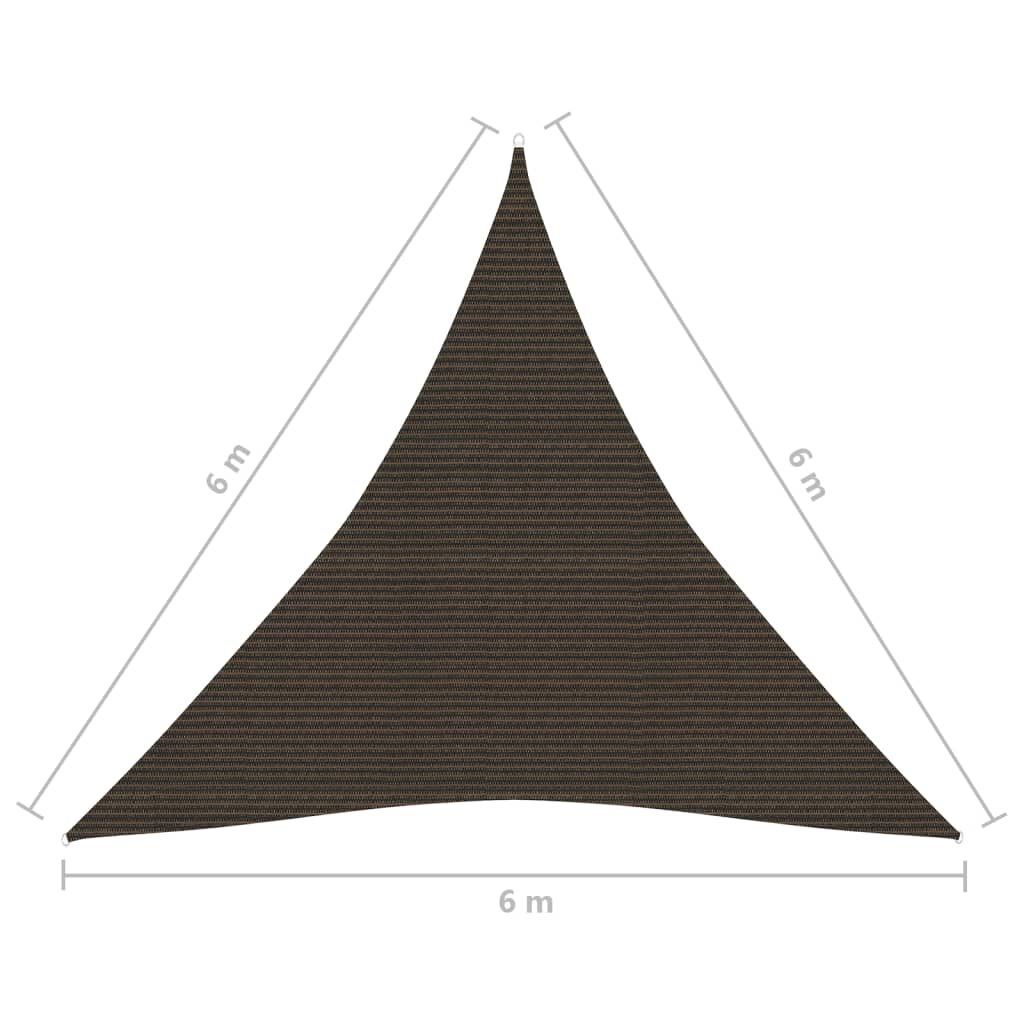 Πανί Σκίασης Καφέ 6 x 6 x 6 μ. από HDPE 160 γρ./μ²