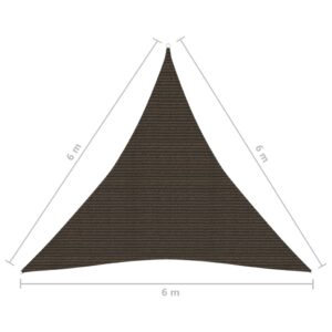 Πανί Σκίασης Καφέ 6 x 6 x 6 μ. από HDPE 160 γρ./μ²