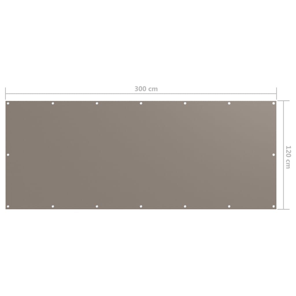 Διαχωριστικό Βεράντας Taupe 120 x 300 εκ. Ύφασμα Oxford