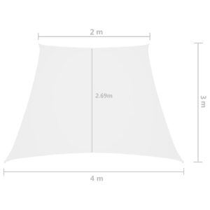 Πανί Σκίασης Τρίγωνο Λευκό 2/4 x 3 μ. από Ύφασμα Oxford