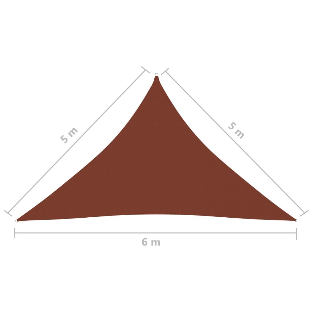 Πανί Σκίασης Τρίγωνο Τερακότα 5 x 5 x 6 μ. από Ύφασμα Oxford
