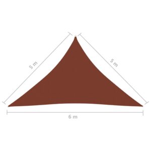 Πανί Σκίασης Τρίγωνο Τερακότα 5 x 5 x 6 μ. από Ύφασμα Oxford