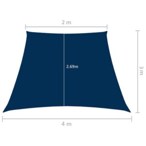 Πανί Σκίασης Τρίγωνο Μπλε 2/4 x 3 μ. από Ύφασμα Oxford