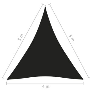 Πανί Σκίασης Τρίγωνο Μαύρο 4 x 5 x 5 μ. από Ύφασμα Oxford