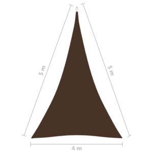 Πανί Σκίασης Τρίγωνο Καφέ 4 x 5 x 5 μ. από Ύφασμα Oxford