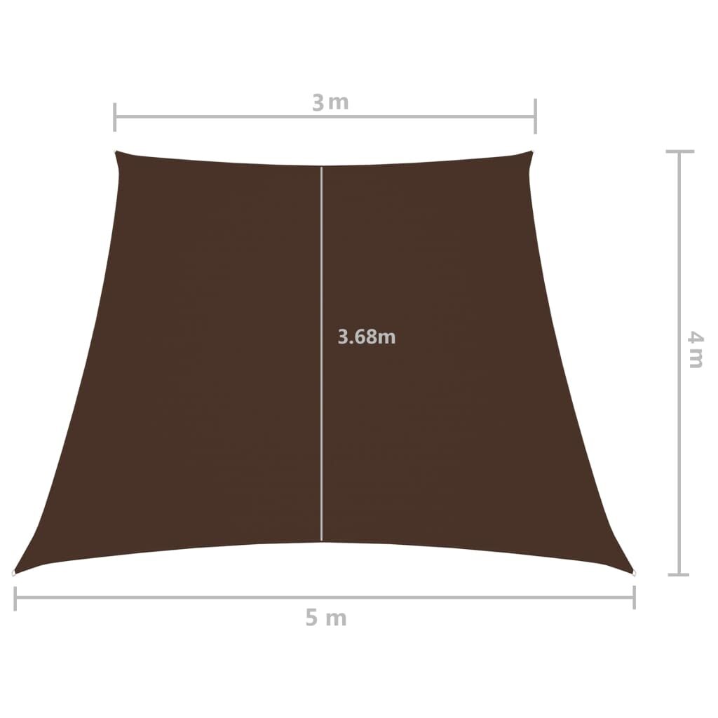 Πανί Σκίασης Τρίγωνο Καφέ 3/5x4 μ. από Ύφασμα Oxford