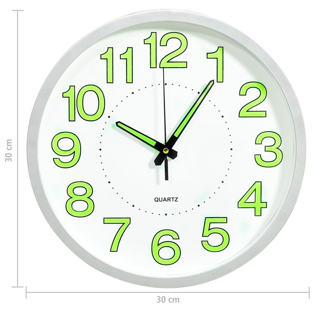 325167  Luminous Wall Clock White 30 cm