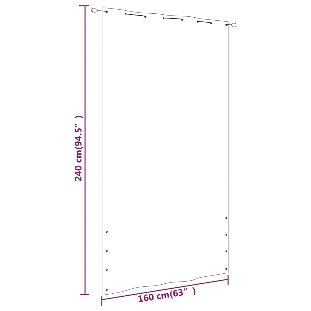 Διαχωριστικό Βεράντας Ανθρακί & Λευκό 160x240 εκ. Ύφασμα Oxford