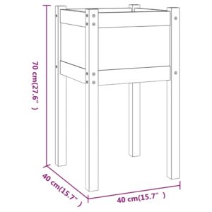 Ζαρντινιέρα Λευκή 50 x 50 x 70 εκ. από Μασίφ Ξύλο Πεύκου