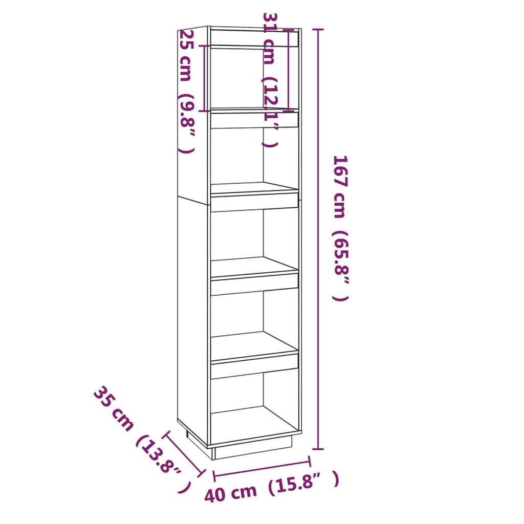 Βιβλιοθήκη/Διαχωριστικό Χώρου Μελί 40x35x167 εκ. Μασίφ Πεύκο