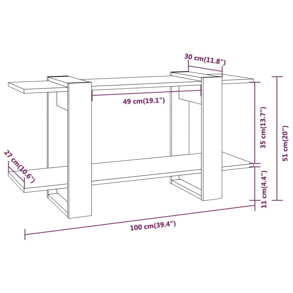 Βιβλιοθήκη Ραφιέρα Γκρι Sonoma 100x30x51 εκ. Επεξεργασμένο Ξύλο