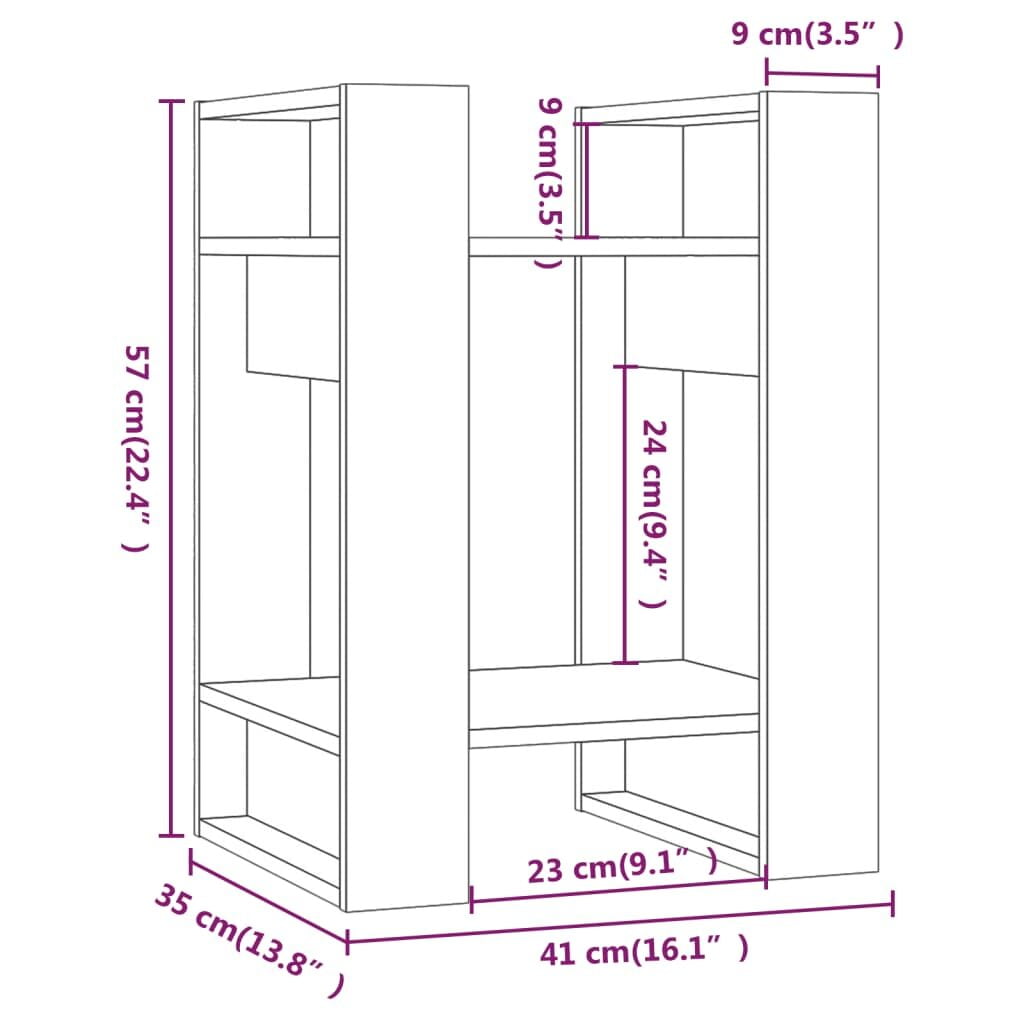 Βιβλιοθήκη/Διαχωριστικό Χώρου Λευκό 41x35x57 εκ. Μασίφ Πεύκο