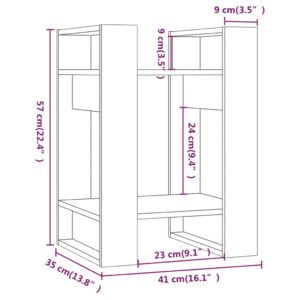 Βιβλιοθήκη/Διαχωριστικό Χώρου Λευκό 41x35x57 εκ. Μασίφ Πεύκο