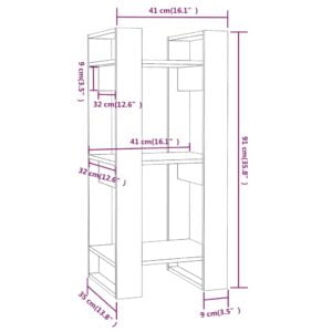 Βιβλιοθήκη/Διαχωριστικό Χώρου Μελί 41x35x91 εκ. Μασίφ Ξύλο