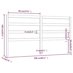 Κεφαλάρι Κρεβατιού Μελί 206 x 4 x 100 εκ. από Μασίφ Ξύλο Πεύκου