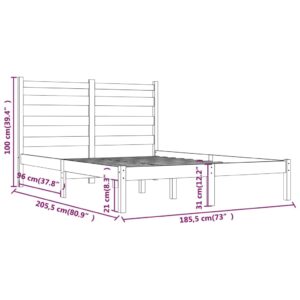 Πλαίσιο Κρεβατιού Μελί 180 x 200 εκ. Μασίφ Πεύκο 6FT Super King