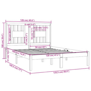 Πλαίσιο Κρεβατιού 120 x 190 εκ. από Μασίφ Ξύλο 4FT Small Double