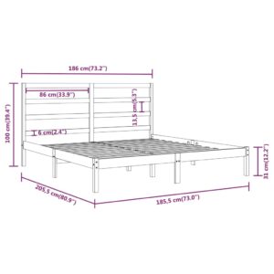 Πλαίσιο Κρεβατιού Μελί 180 x 200 εκ. Μασίφ Ξύλο 6FT Super King