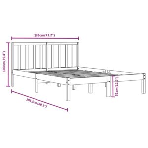 Πλαίσιο Κρεβατιού Μελί 180 x 200 εκ. Μασίφ Πεύκο 6FT Super King