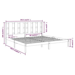 Πλαίσιο Κρεβατιού Μελί 180 x 200 εκ. Μασίφ Ξύλο 6FT Super King