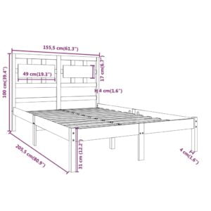 Πλαίσιο Κρεβατιού 150 x 200 εκ. από Μασίφ Ξύλο 5FT King Size