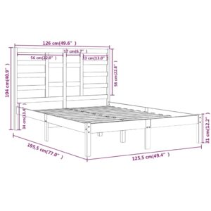 Πλαίσιο Κρεβατιού 120 x 190 εκ. από Μασίφ Ξύλο 4FT Small Double