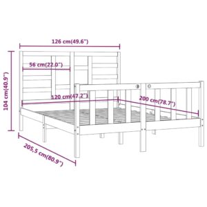 Πλαίσιο Κρεβατιού 120 x 200 εκ. από Μασίφ Ξύλο Πεύκου