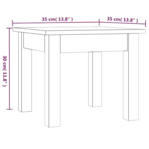 Τραπεζάκι Σαλονιού Λευκό 35 x 35 x 30 εκ. από Μασίφ Ξύλο Πεύκου