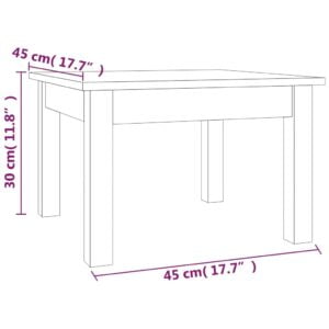 Τραπεζάκι Σαλονιού Γκρι 45x45x30 εκ. από Μασίφ Ξύλο Πεύκου