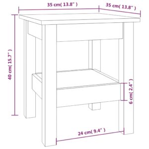 Τραπεζάκι Σαλονιού Γκρι 35x35x40 εκ. από Μασίφ Ξύλο Πεύκου