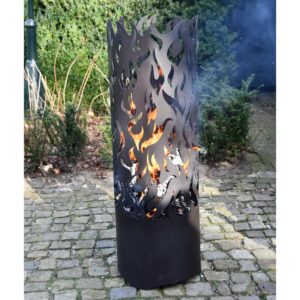 Esschert Design Βαρέλι Φωτιάς Flames Μαύρο Ανθρακοχάλυβας FF408