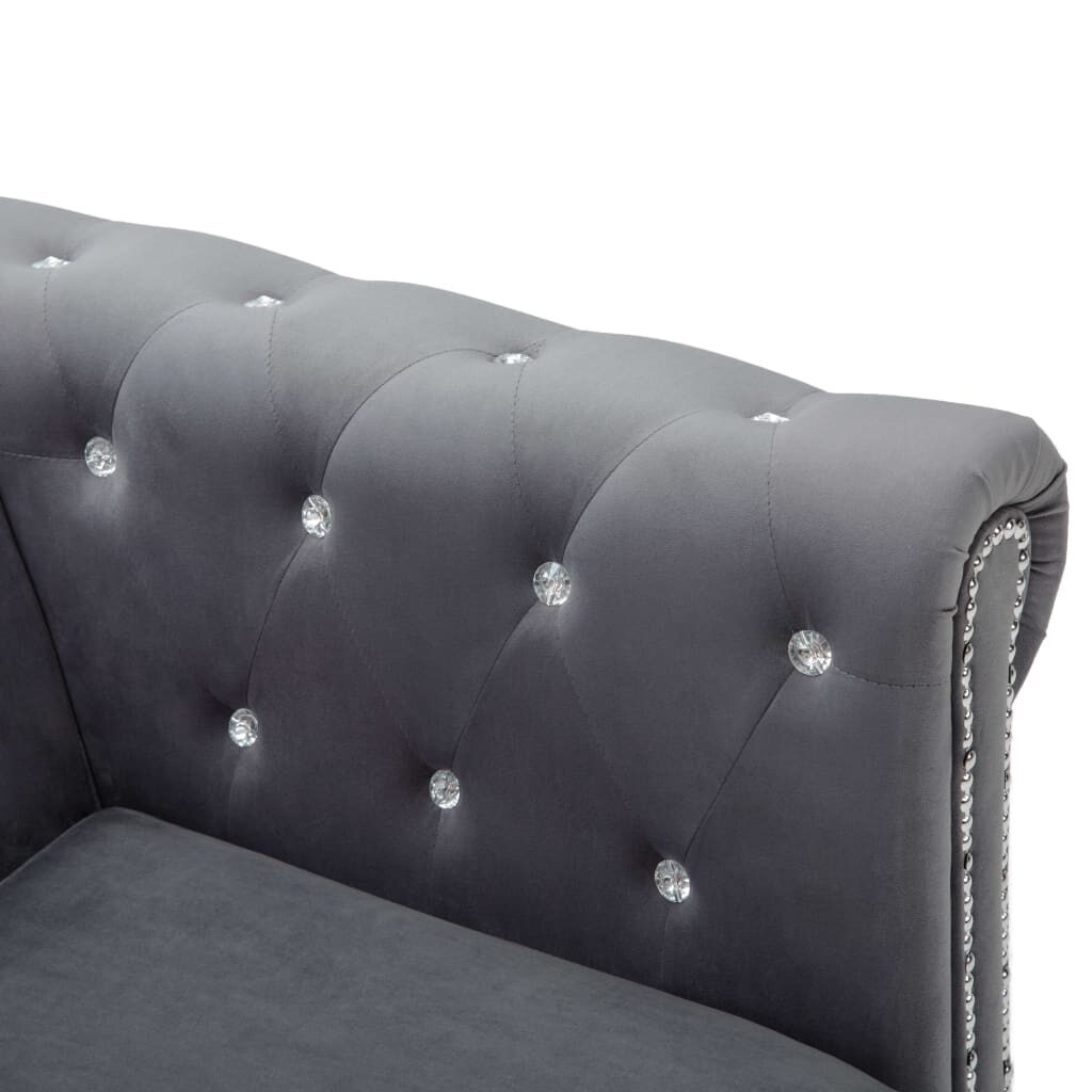 Καναπές Διθέσιος Chesterfield Γκρι 146 x 75 x 72 εκ. Βελούδο