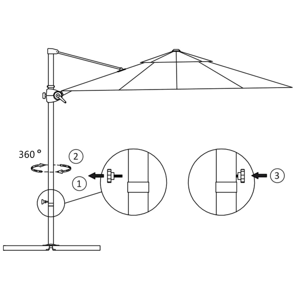 Ομπρέλα Κρεμαστή Χρώμα Taupe 250 x 250 εκ. με Ατσάλινο Ιστό