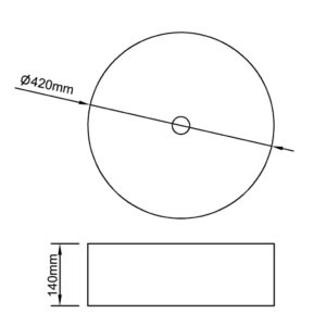 Νιπτήρας Ασημί 42 x 14 εκ. Κεραμικός