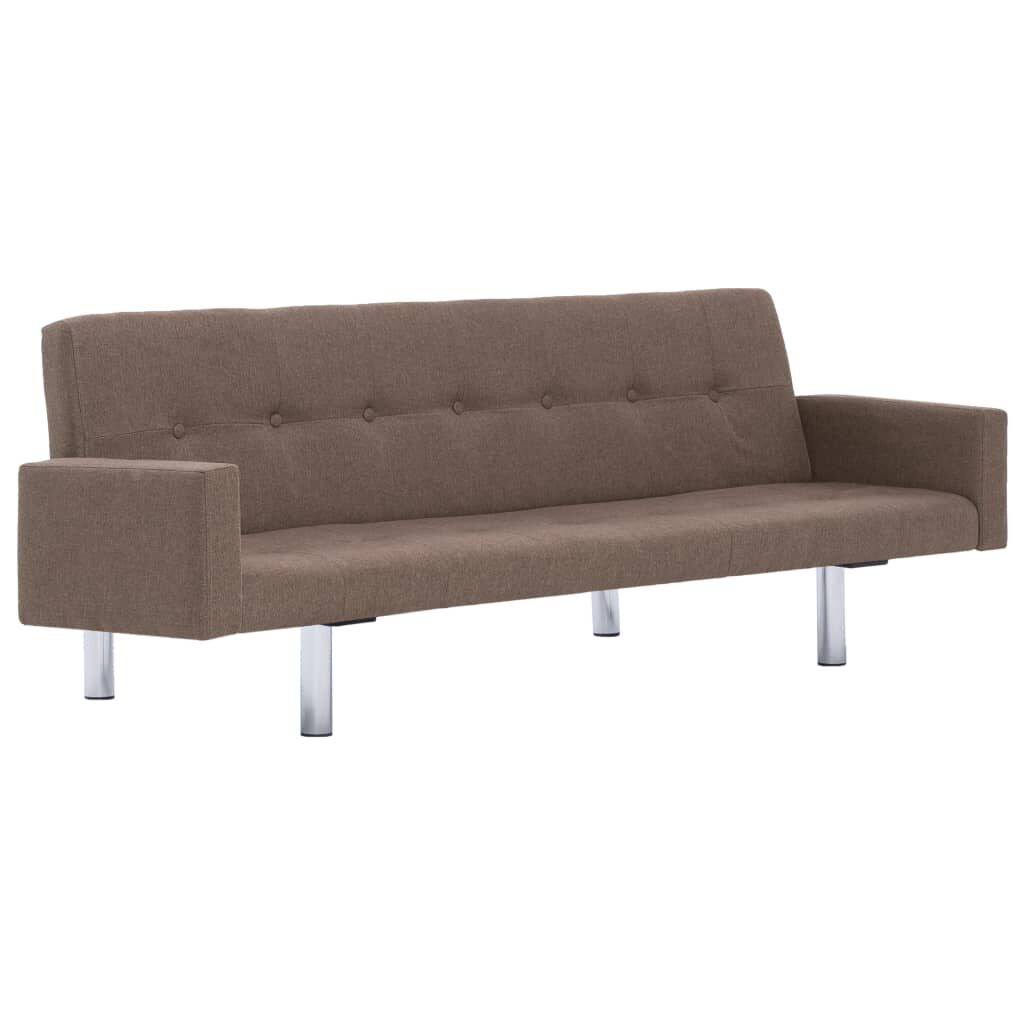 282220  Sofa Bed with Armrest Brown Polyester