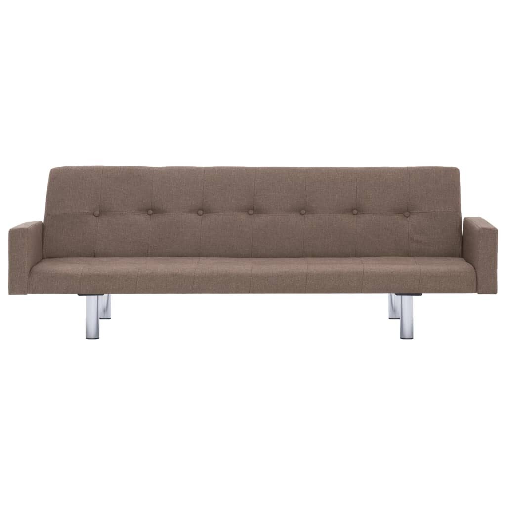 282220  Sofa Bed with Armrest Brown Polyester