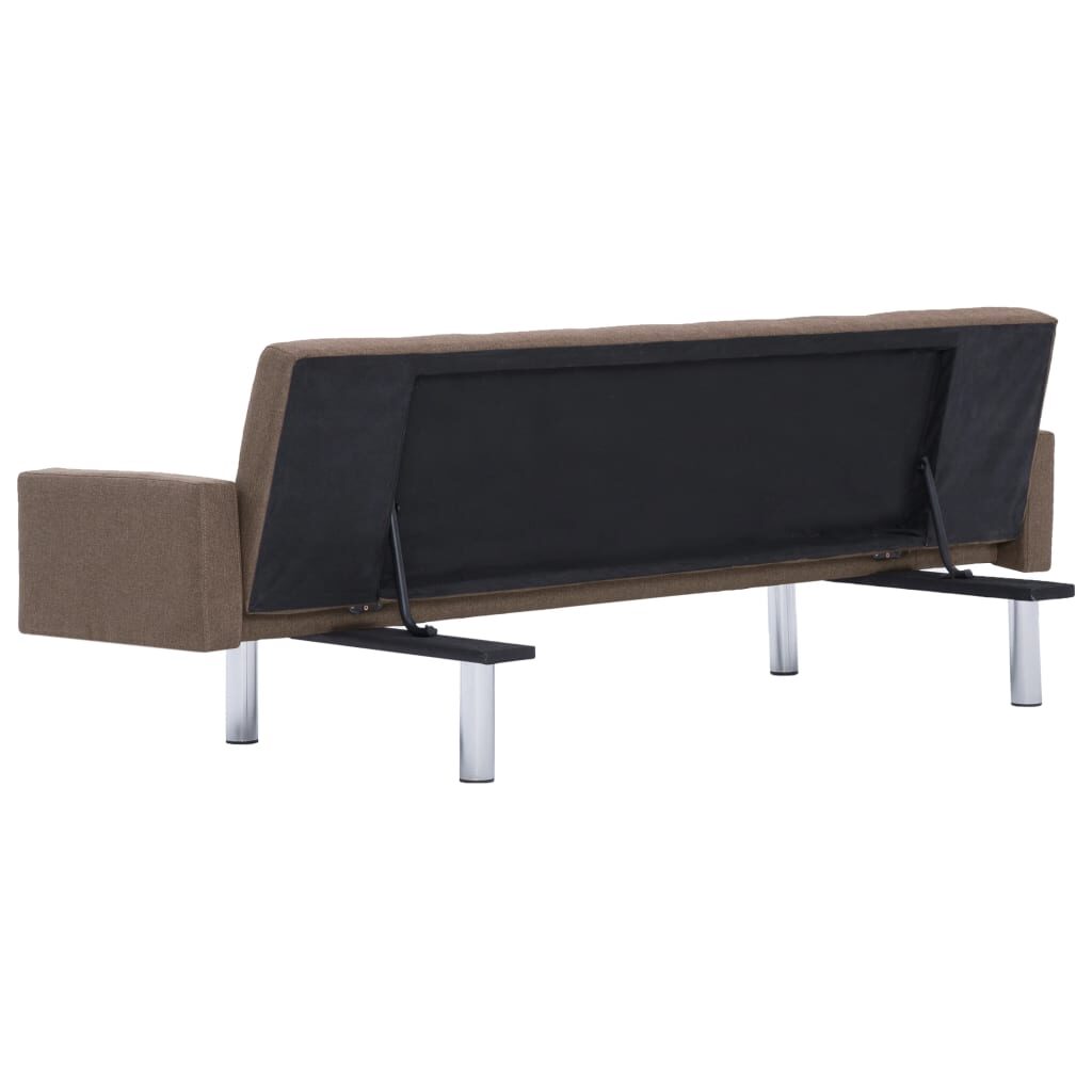 282220  Sofa Bed with Armrest Brown Polyester