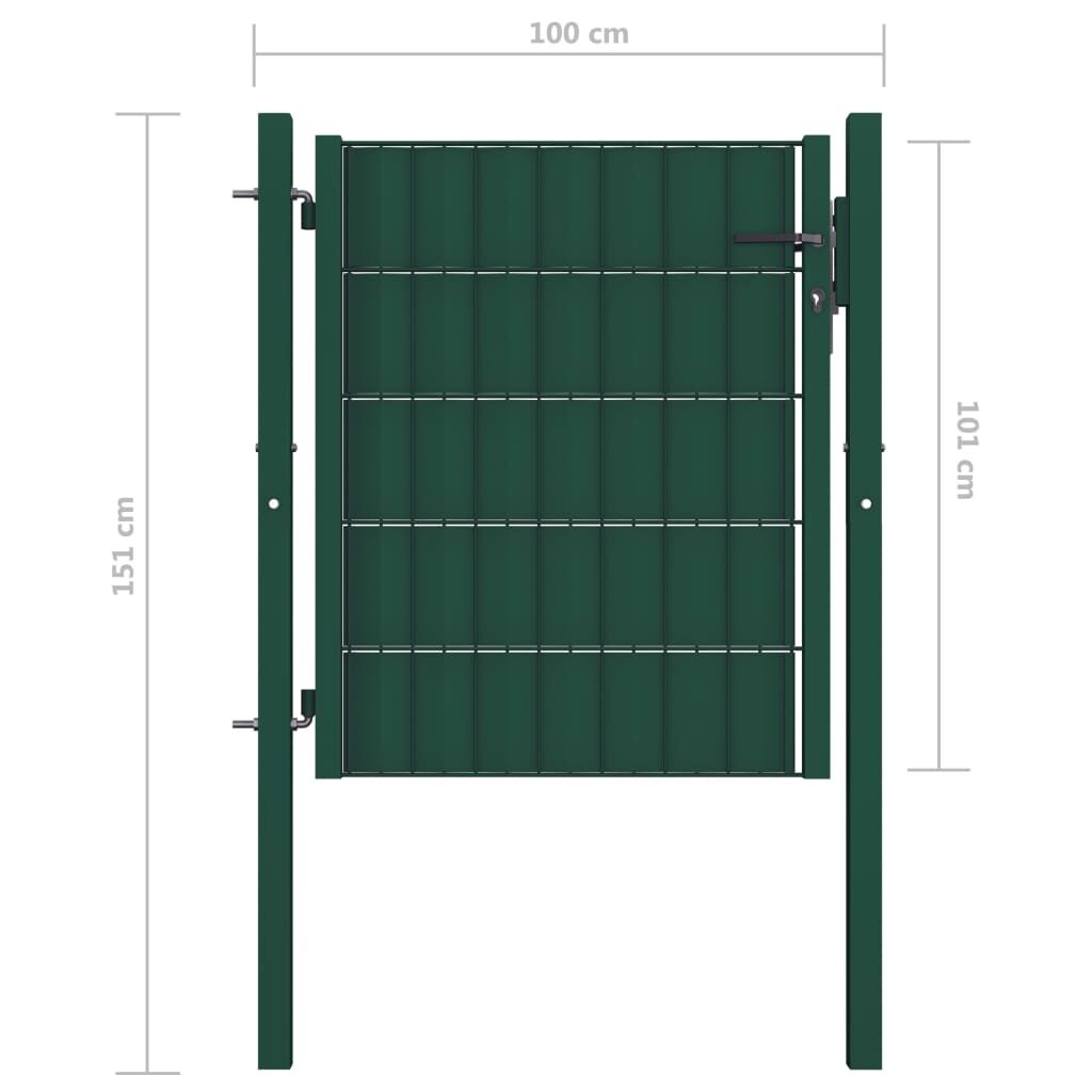 Πόρτα Περίφραξης Πράσινη 101 x 100 εκ. από PVC / Ατσάλι