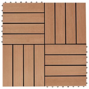 Πλακάκια Deck 22 τεμ. Χρώμα Teak 30 x 30 εκ. 2 μ² από WPC