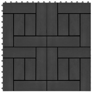 Πλακάκια Deck 22 τεμ. Μαύρα 30 x 30 εκ. 2 μ² από WPC