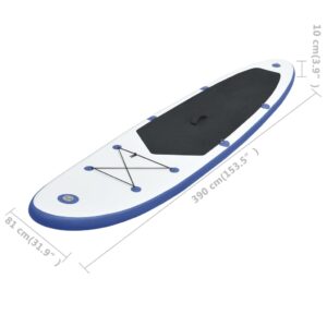 Σετ Σανίδας Stand Up Paddle / Surf Φουσκωτό Μπλε και Λευκό